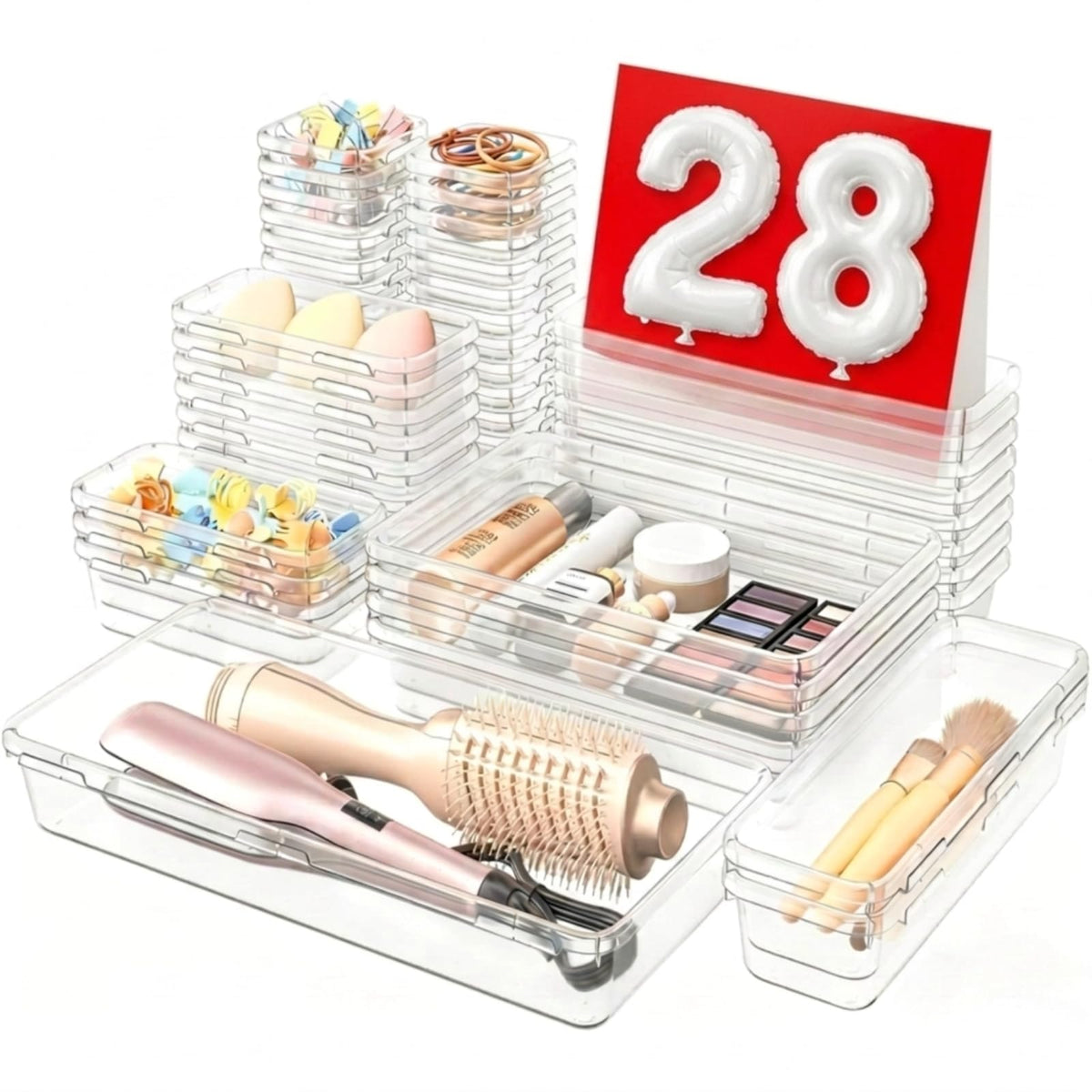 A-LuGei 【Military Grade】 Drawer Organizer for Vanity Bathroom Makeup Desk