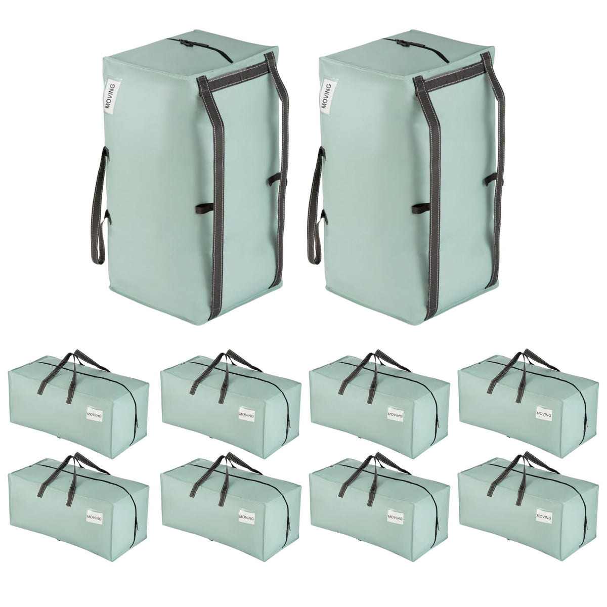 VENO 10 Pack Heavy Duty Moving Bags with Backpack Straps, Zippers & Handles, Extra Large Packing Bags for College Dorm Essentials, Moving Supplies Alternative to Cardboard Moving Boxes