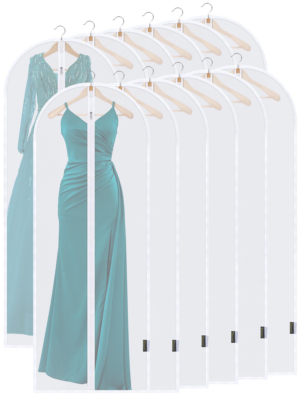 BALEINE 2PK Clear Garment Bags for Hanging Clothes, 40" Dress Suit Bag