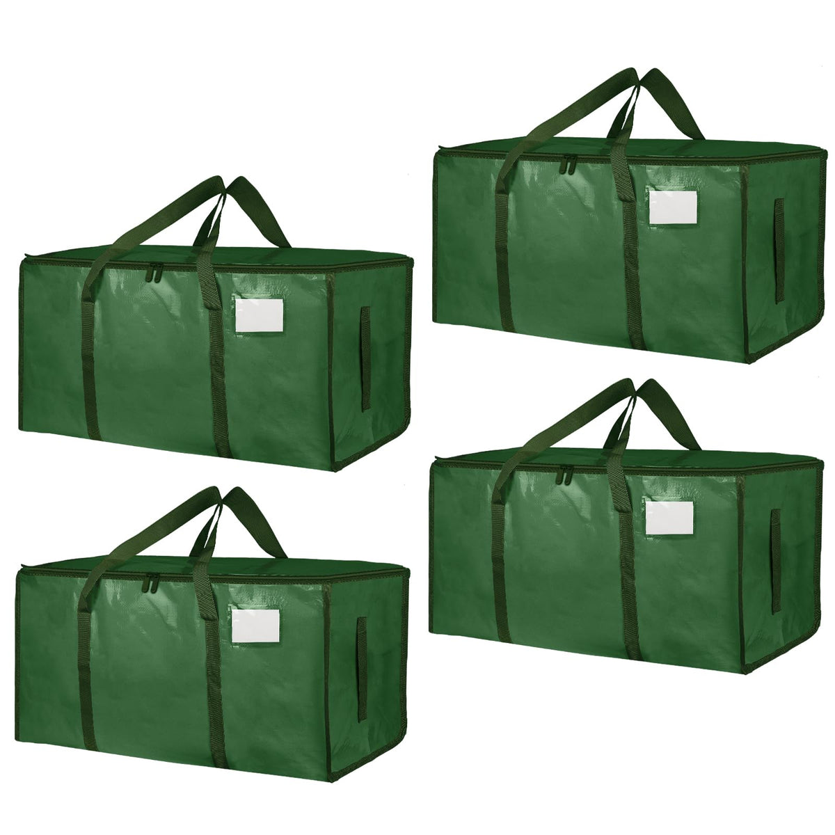 Moving Bags Extra Large 8 Pack - Heavy Duty Storage Totes with Wrap-Around Handles & Reinforced Zippers - Foldable Moving Box Alternative, Water-Resistant for Dorm, Closet & Under Bed Storage (Clear)