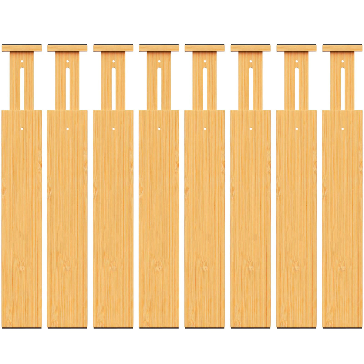 Bamboo Drawer Dividers Organizers, 2.56" High, 17"-21.8" Adjustable, 4 Pack
