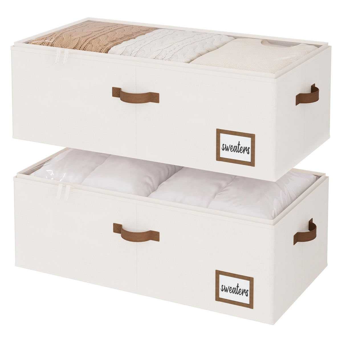 StorageWorks 10 Inch Tall Under Bed Storage Containers with Clear Lid