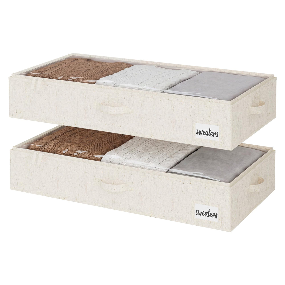 StorageWorks 6 Inch Low Profile Under Bed Storage Containers with Clear Lid
