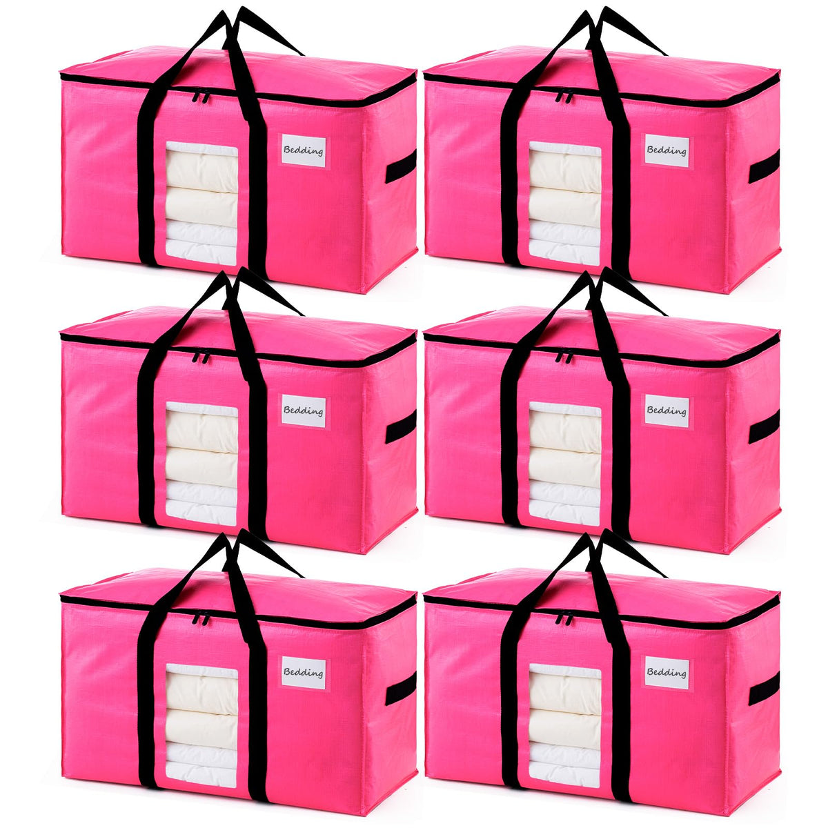 TAILI 4 Pack Blue Extra Large Moving Bags,Storage Bags with Visible Window