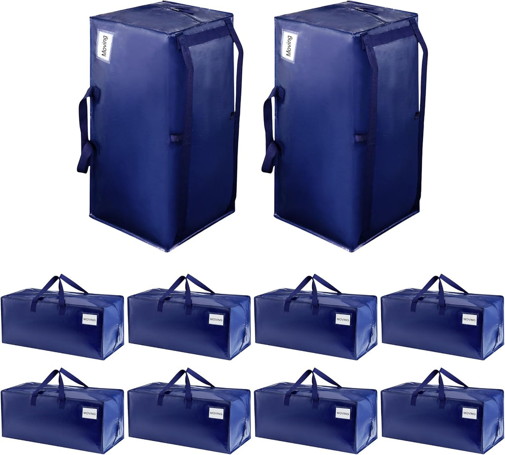 VENO 10 Pack Heavy Duty Moving Bags with Backpack Straps, Zippers & Handles, Extra Large Packing Bags for College Dorm Essentials, Moving Supplies Alternative to Cardboard Moving Boxes