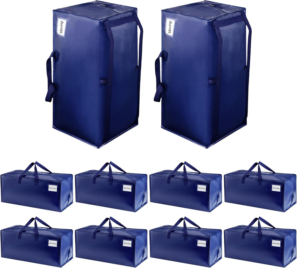 VENO 10 Pack Heavy Duty Moving Bags with Backpack Straps, Zippers & Handles, Extra Large Packing Bags for College Dorm Essentials, Moving Supplies Alternative to Cardboard Moving Boxes