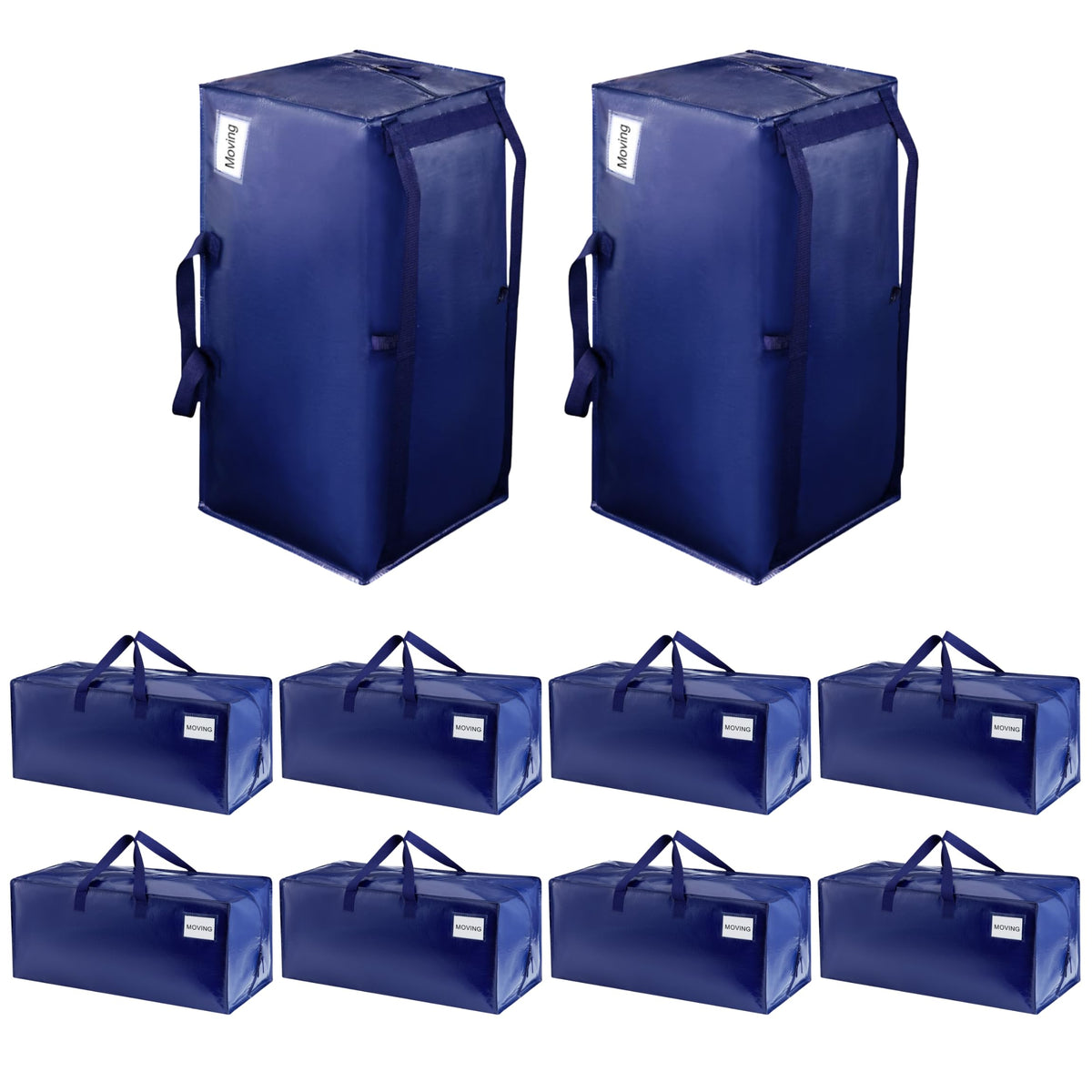 VENO 10 Pack Heavy Duty Moving Bags with Backpack Straps, Zippers & Handles, Extra Large Packing Bags for College Dorm Essentials, Moving Supplies Alternative to Cardboard Moving Boxes
