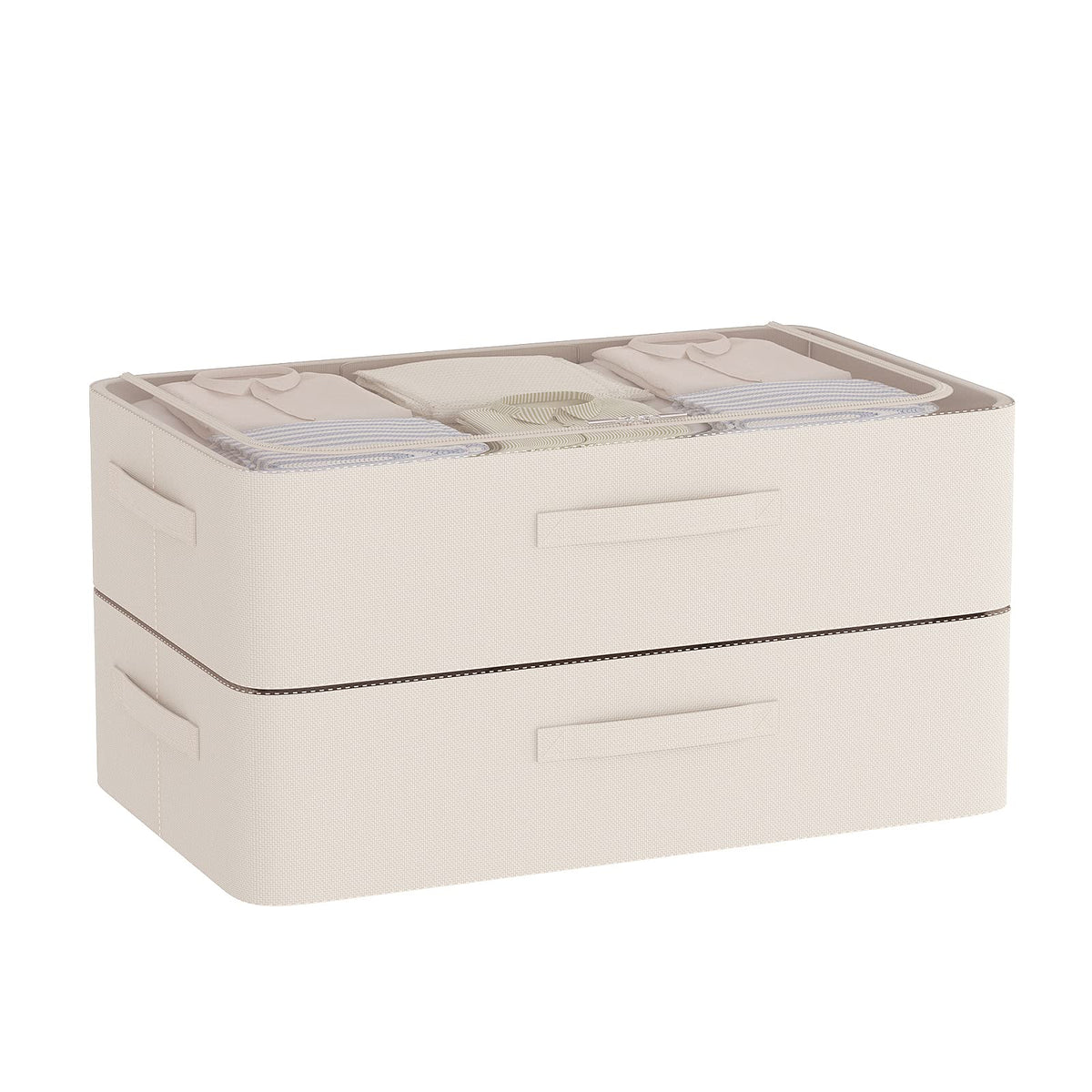 CYhom Under Bed Storage Bins Frame Storage Box Oxford Fabric Sturdy Underbed Container Foldable Stackable Large Capacity Clothes Organizer