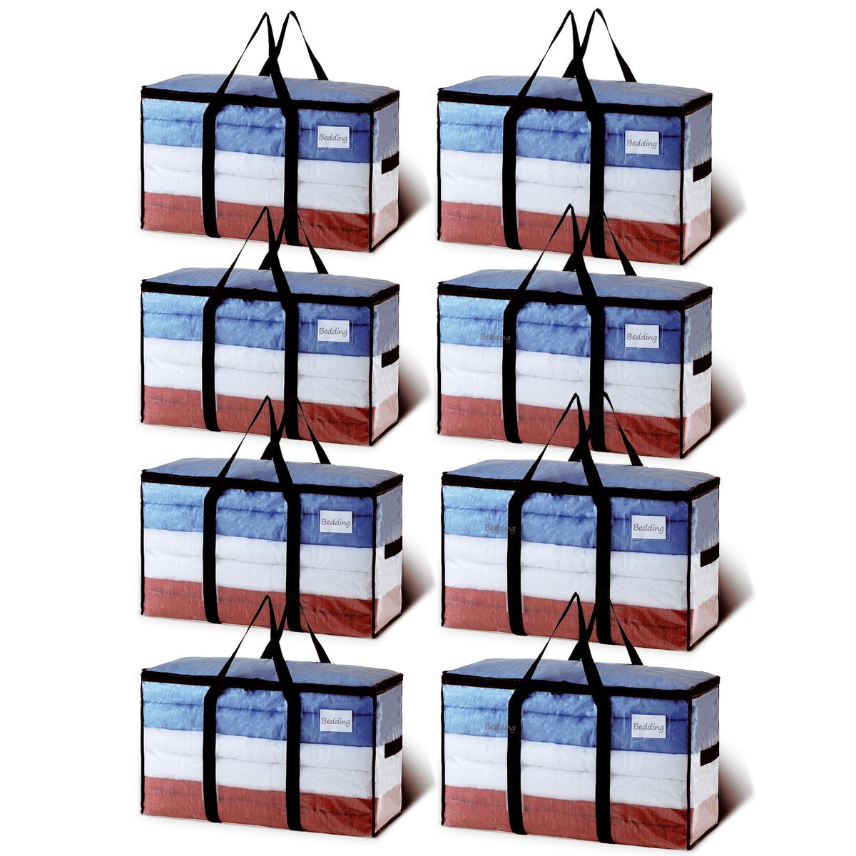 TAILI 4 Pack Blue Extra Large Moving Bags,Storage Bags with Visible Window