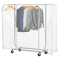 Ruibo Clear Garment Rack Cover Dustproof Clothes Rack Cover with 2 Durable Zipper/Clothing Waterproof Protector (L:71x20x60 inch)