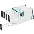 RAPTUROUS White Expandable Drawer Dividers (6" Tall, 13"-22" Long, 4 Pack - White)