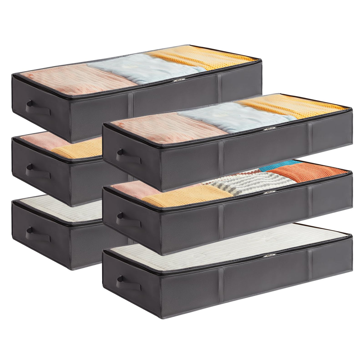 Lifewit 95L 4 Pack Under Bed Storage Container, Blanket Organizer, Gray