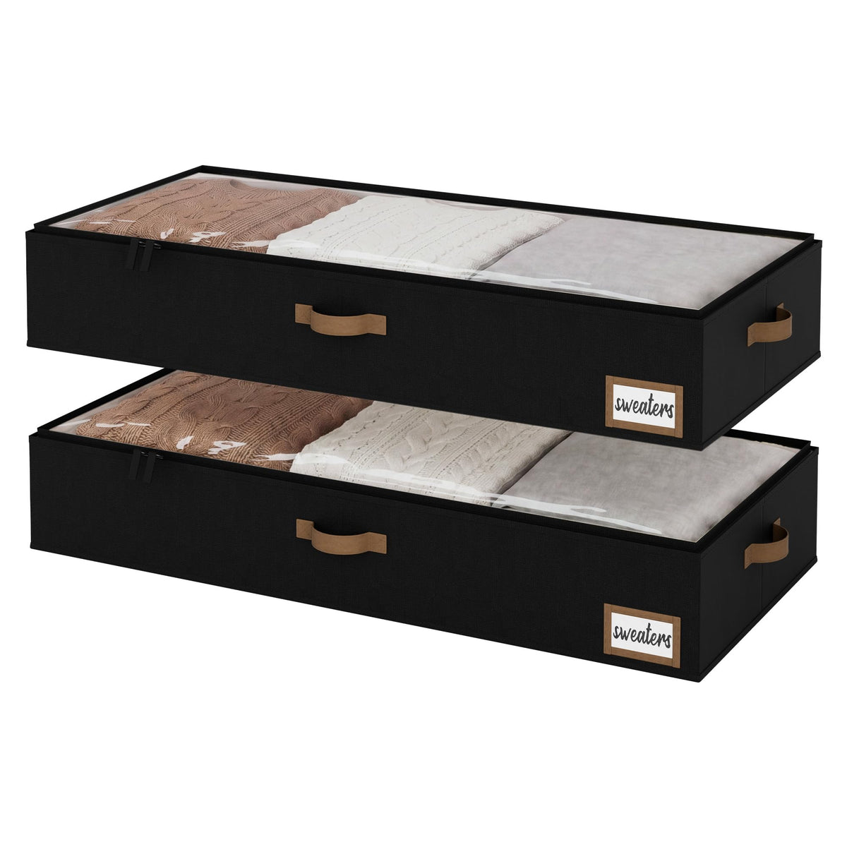 StorageWorks 6 Inch Low Profile Under Bed Storage Containers with Clear Lid