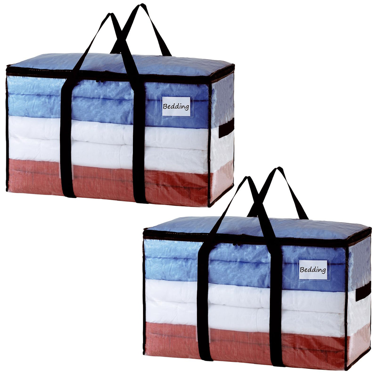 TAILI 4 Pack Blue Extra Large Moving Bags,Storage Bags with Visible Window