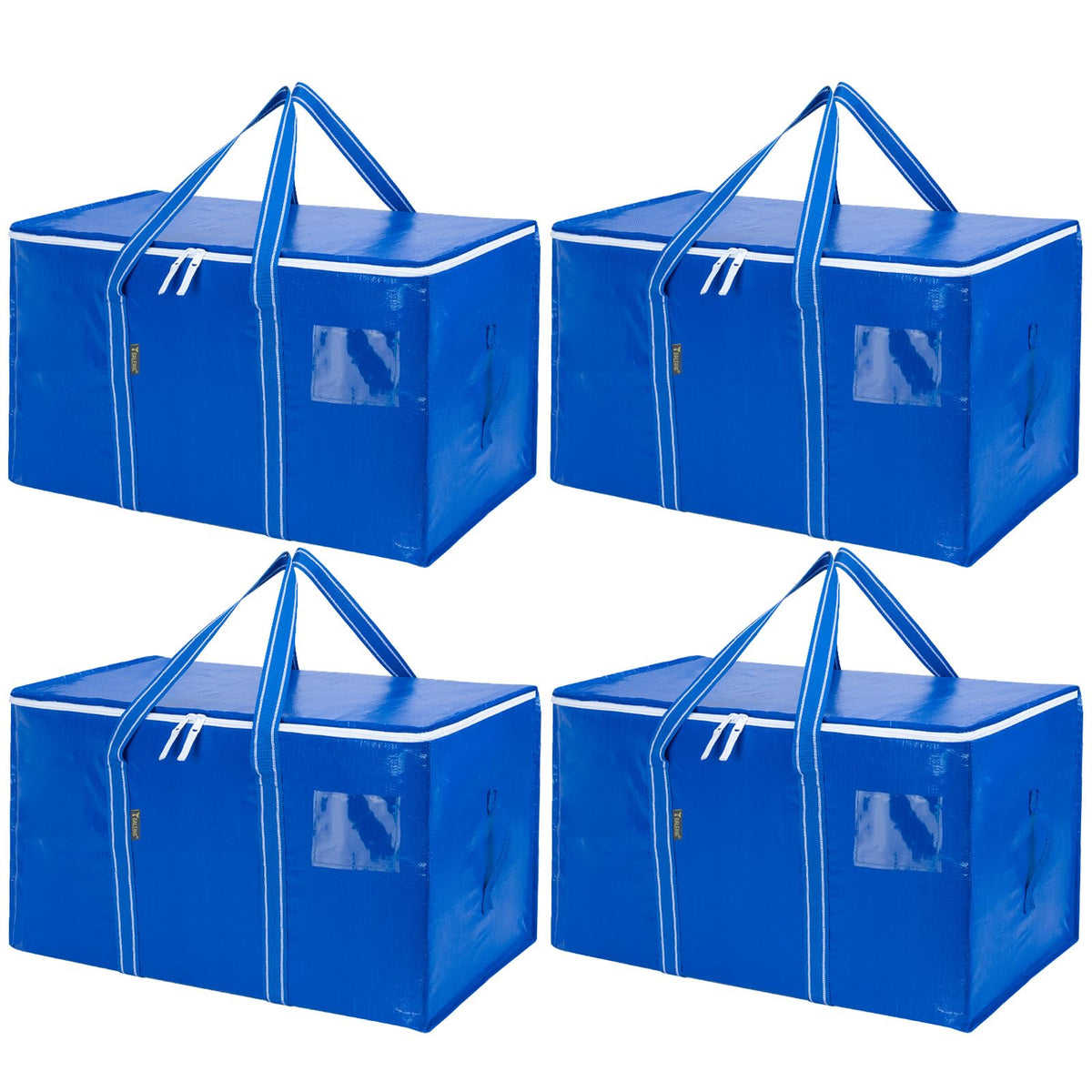 BALEINE 6-Pack Oversized Moving Bags with Reinforced Handles, Heavy-Duty Storage Tote for Clothes, Moving Supplies (Clear, 6-Pack)