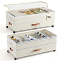 Yecaye 90L Under Bed Storage with Wheels, Height Adjustable, 2 Pack, Grey