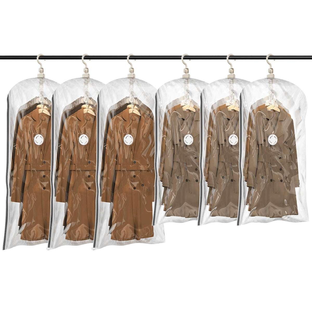 TAILI Hanging Vacuum Storage Bags for Clothes Space Saver 4 Combo Clear