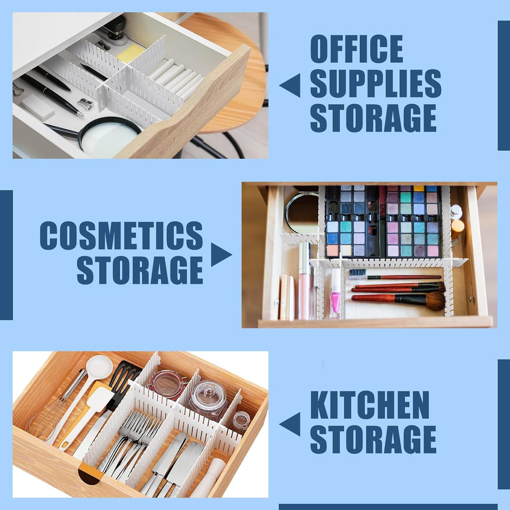 15 Pcs 5.12 Tall Drawer Divider Adjustable Drawer Organizer,White