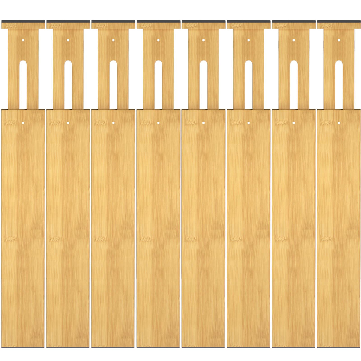 Bamboo Drawer Dividers, Adjustable Drawer Organizers, Fits 12.6–16" Drawers