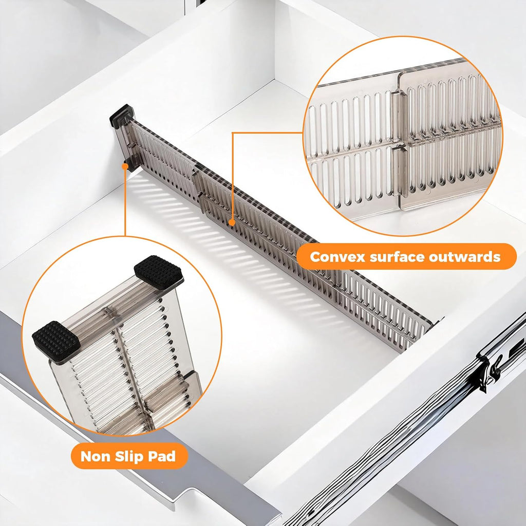 12 Pack Drawer Dividers for Clothes, 3.75" High, 10.83-20.08'' Adjustable