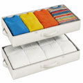 2-Pack Under Bed Storage Containers, 4.5 Inches Tall Clothes Storage, Grey