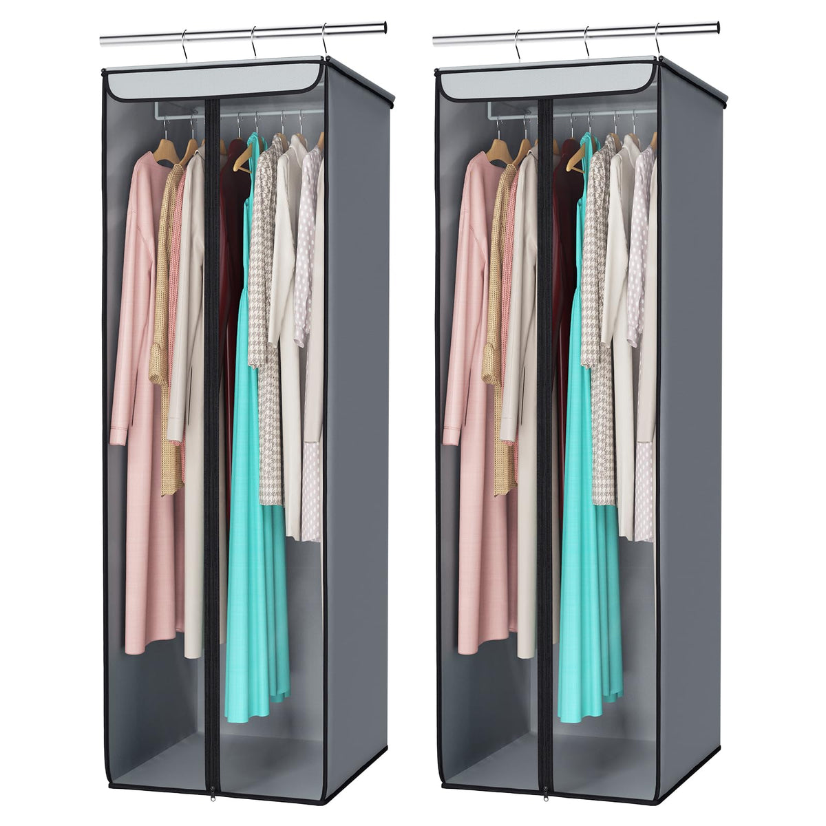 Univivi Garment Bags for Hanging Clothes, Cloth Bag 54 In, 1 PCS, Grey