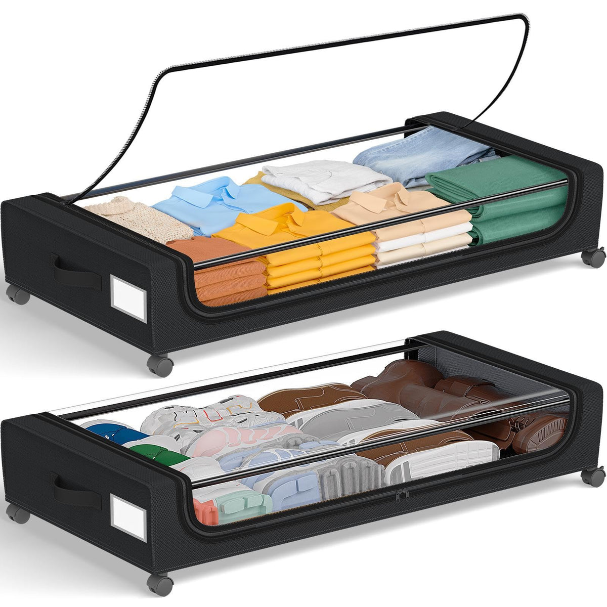 GoMaihe Under Bed Storage with Wheels 48L Grey 2-Pack