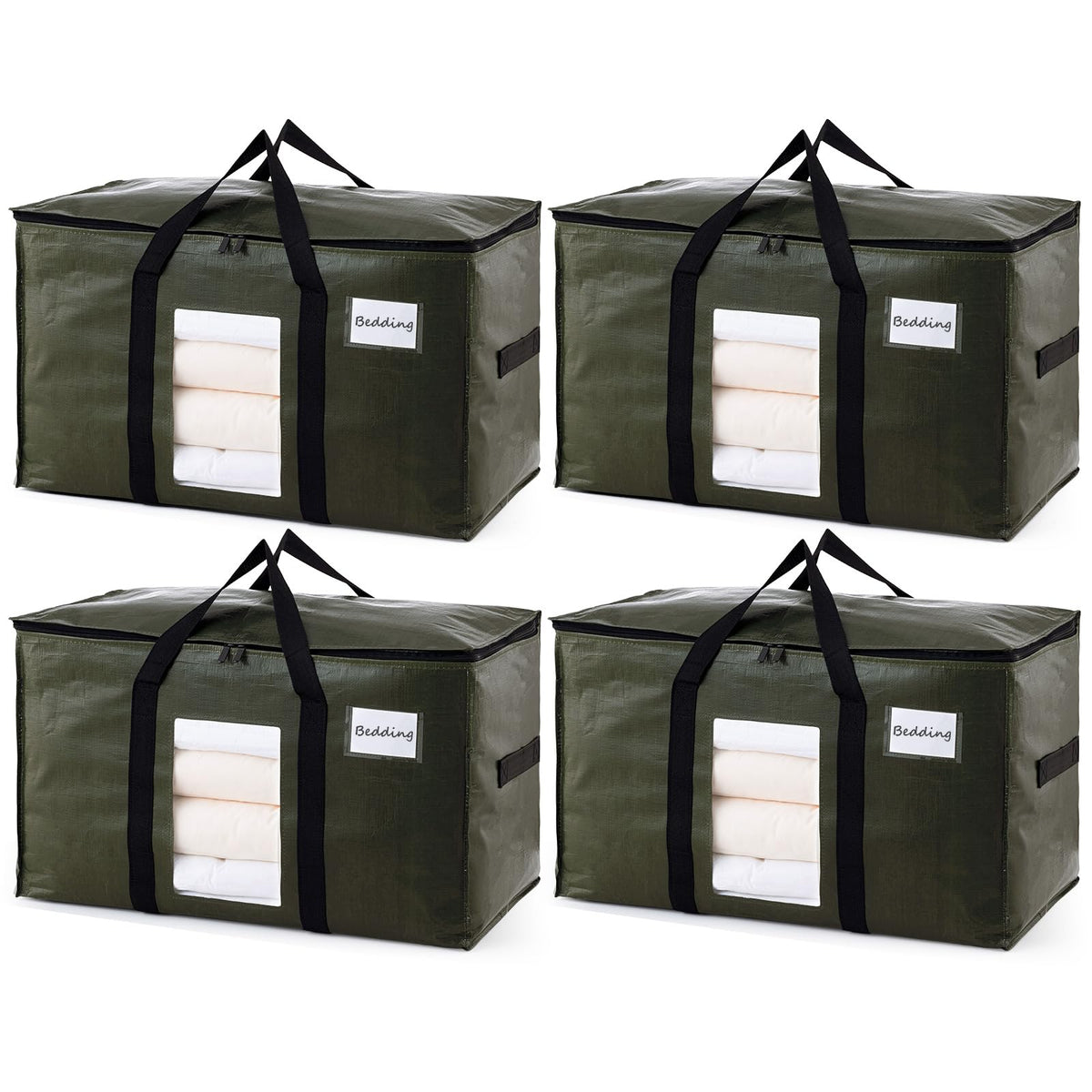 TAILI 4 Pack Blue Extra Large Moving Bags,Storage Bags with Visible Window