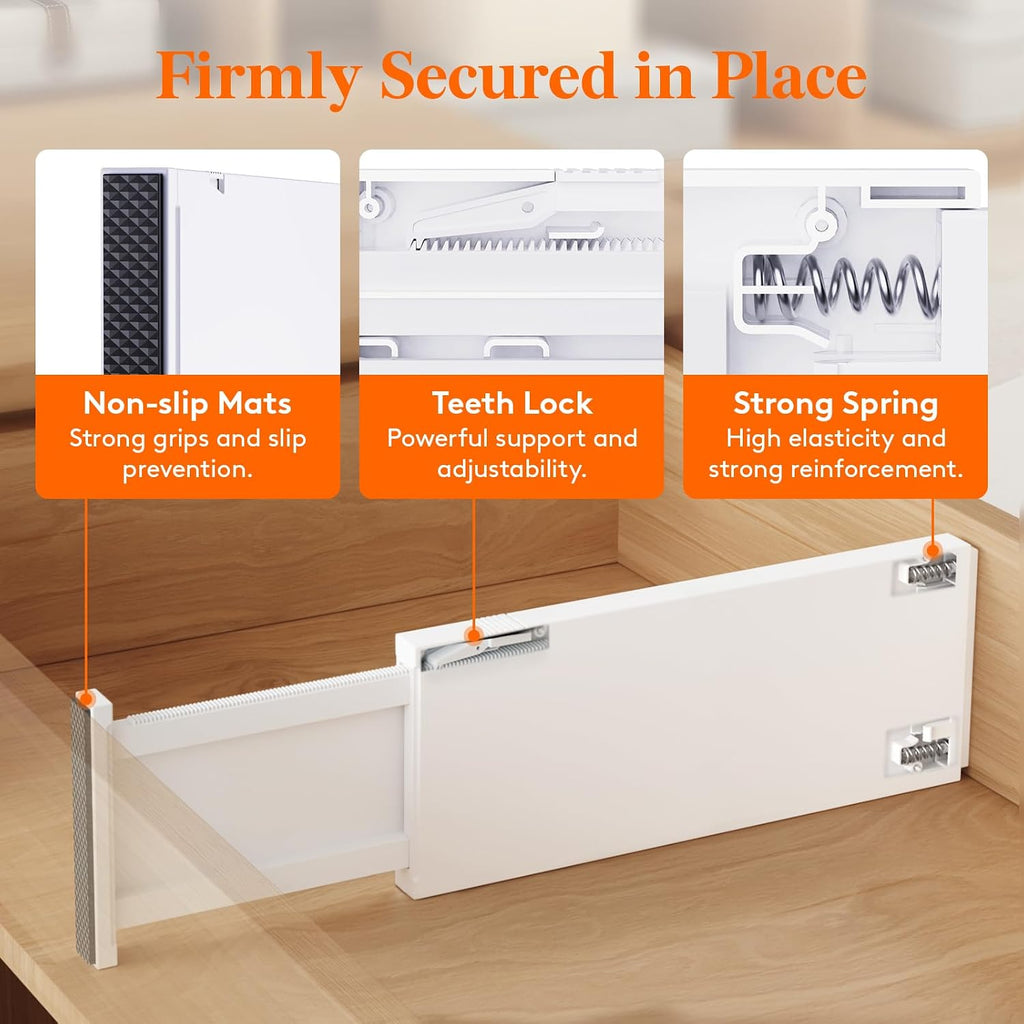 Lifewit 5" Tall Upgrade Drawer Dividers, Adjustable Deep Drawer Organizer