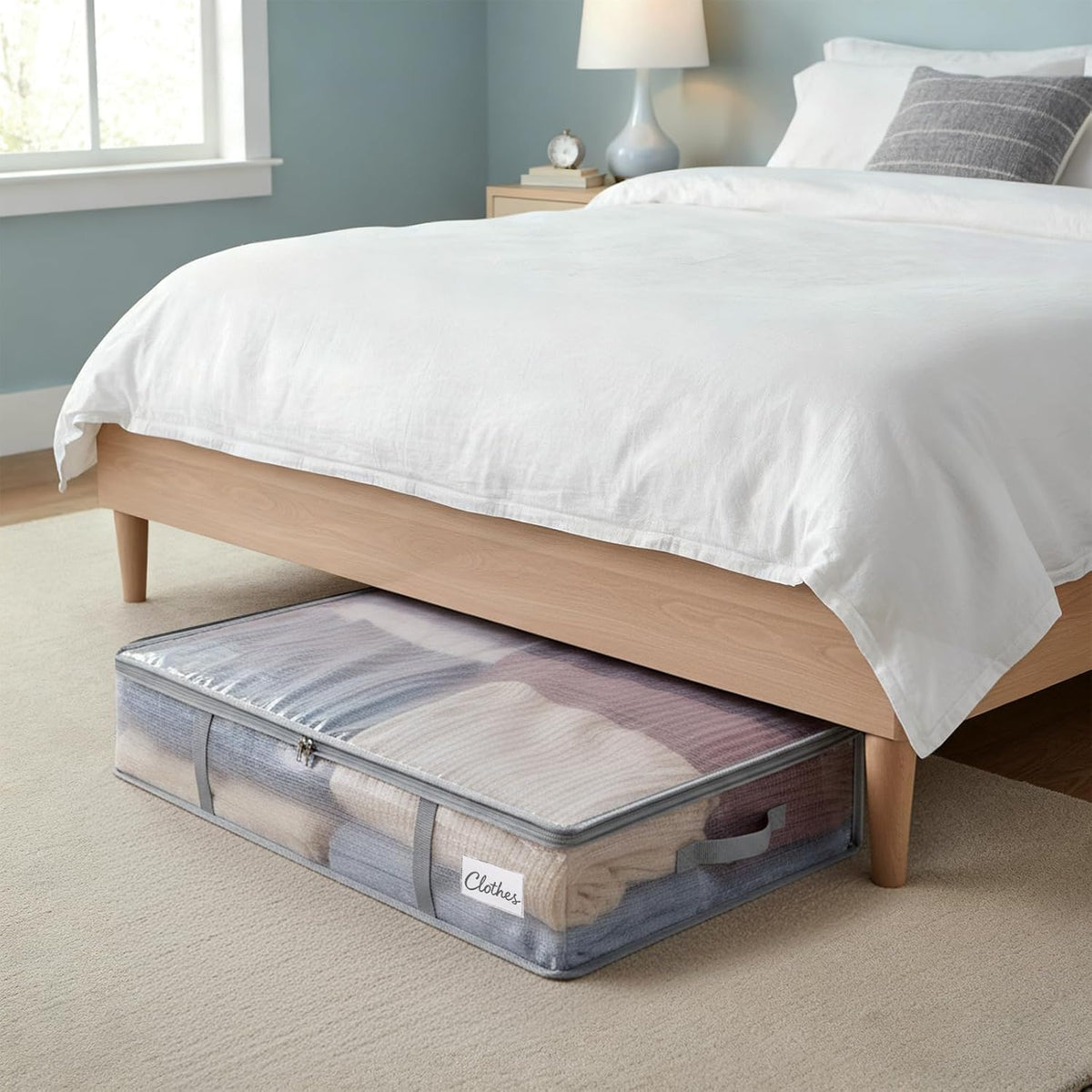 Under Bed Storage Containers 4 Pack 90L Mesh Clear for Blankets Clothes