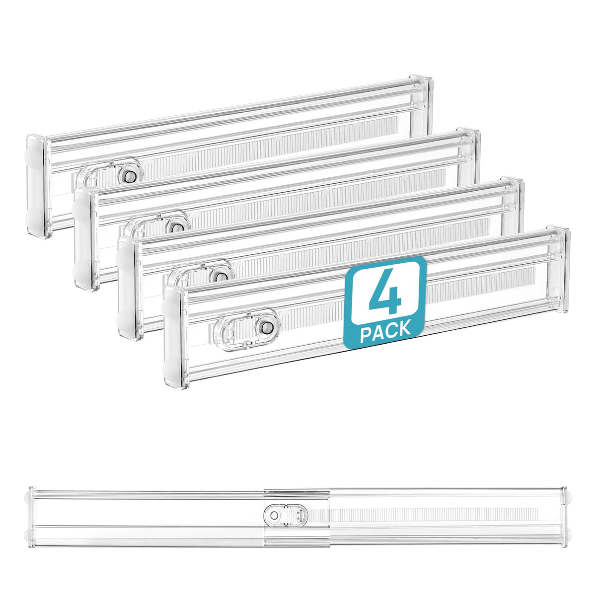 Vtopmart 6" Tall Upgrade Drawer Dividers, 12.8"-22.3" Expandable, 8 Pack