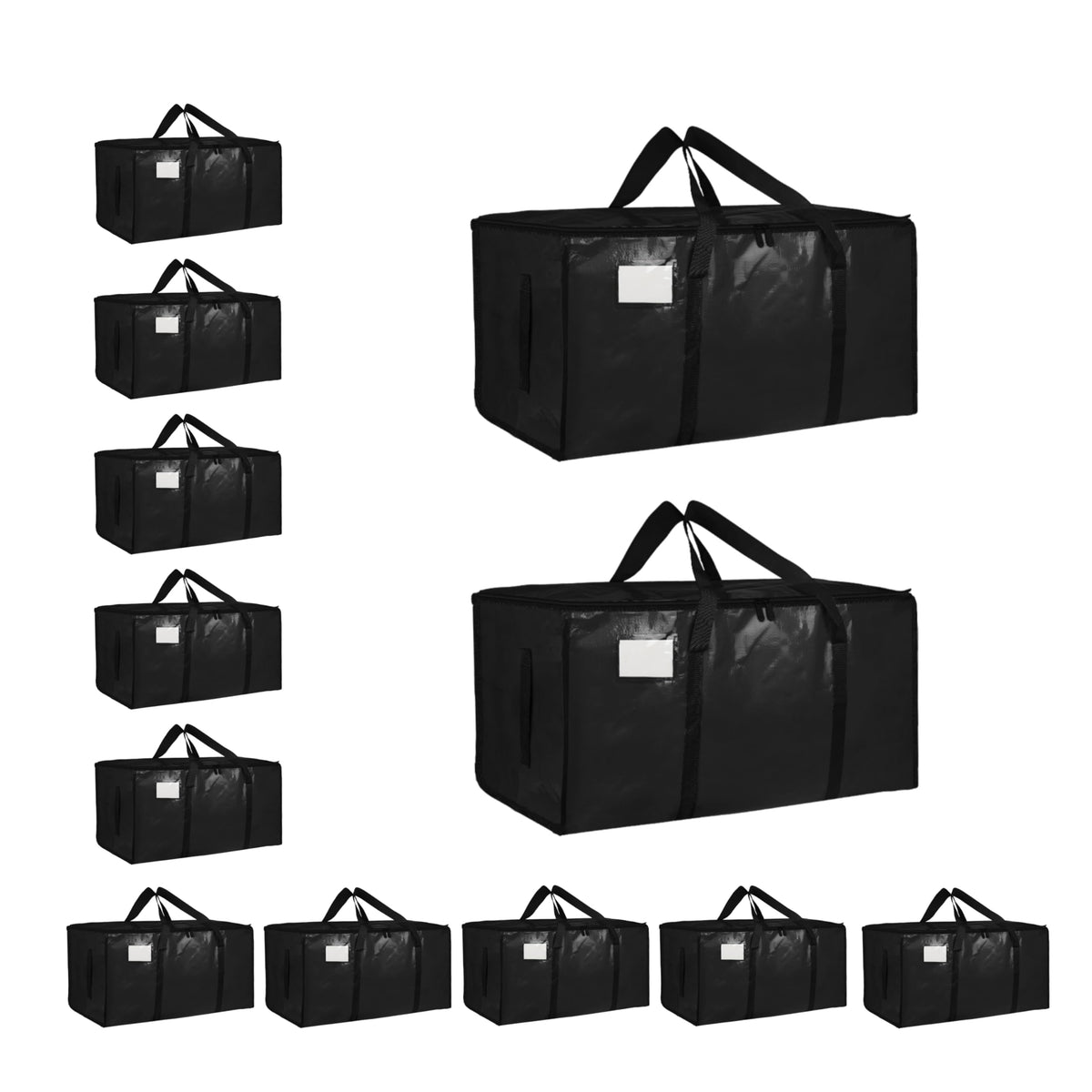 Moving Bags Extra Large 8 Pack - Heavy Duty Storage Totes with Wrap-Around Handles & Reinforced Zippers - Foldable Moving Box Alternative, Water-Resistant for Dorm, Closet & Under Bed Storage (Clear)