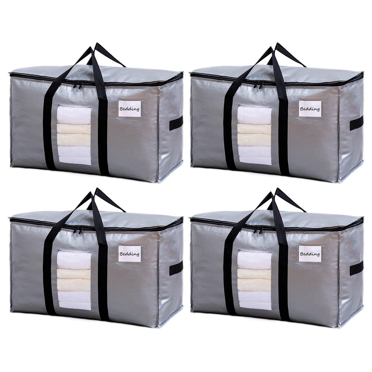 TAILI 4 Pack Blue Extra Large Moving Bags,Storage Bags with Visible Window