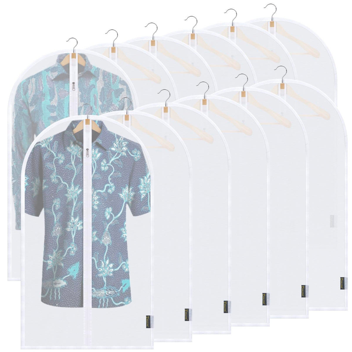 BALEINE 2PK Clear Garment Bags for Hanging Clothes, 40" Dress Suit Bag