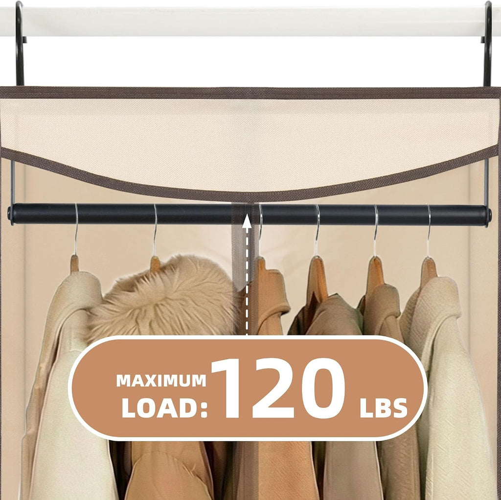 STORAGE MANIAC Garment Bags for Hanging Clothes, 57-Inch, Beige, 2-Pack