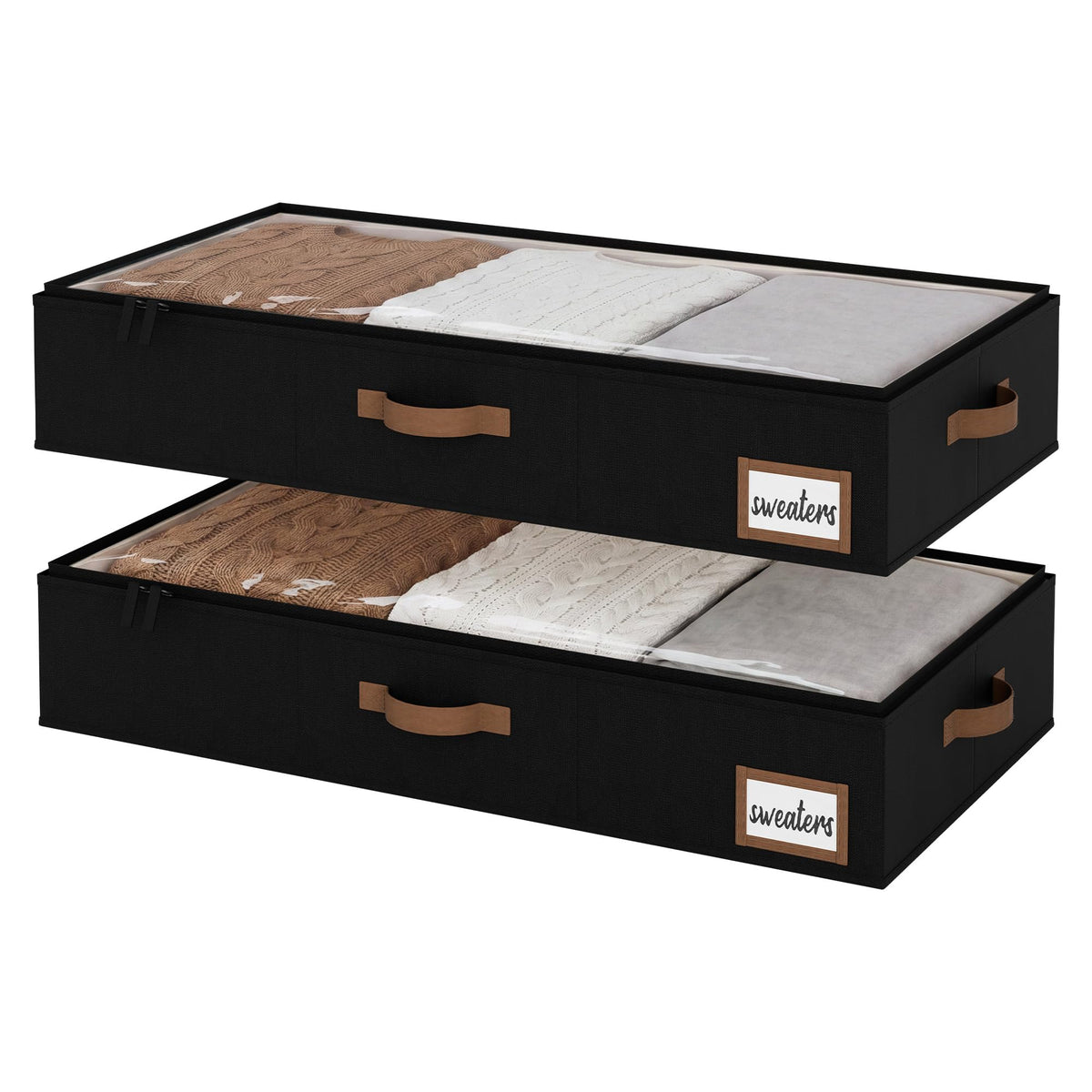StorageWorks 6 Inch Low Profile Under Bed Storage Containers with Clear Lid