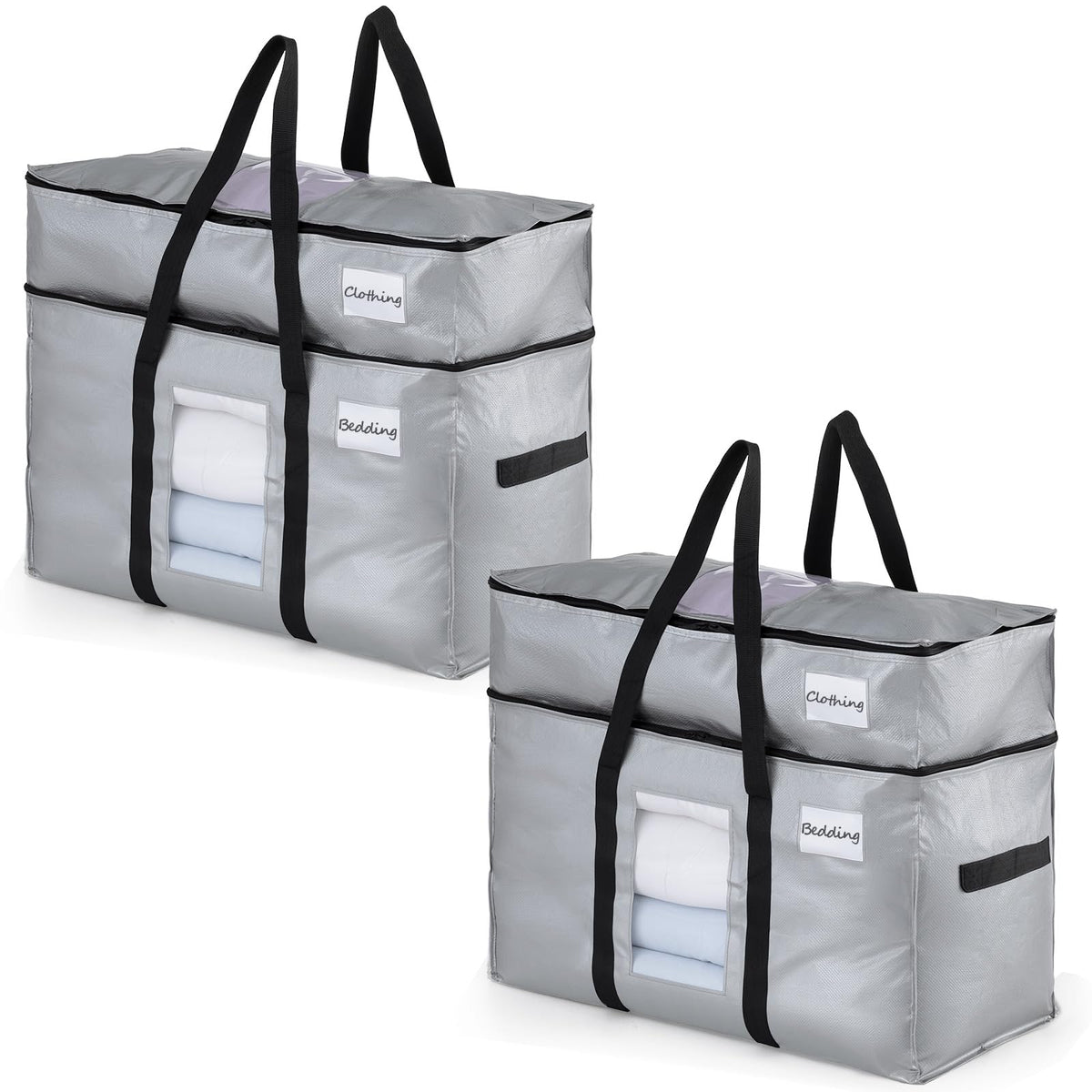 TAILI 4 Pack Blue Extra Large Moving Bags,Storage Bags with Visible Window