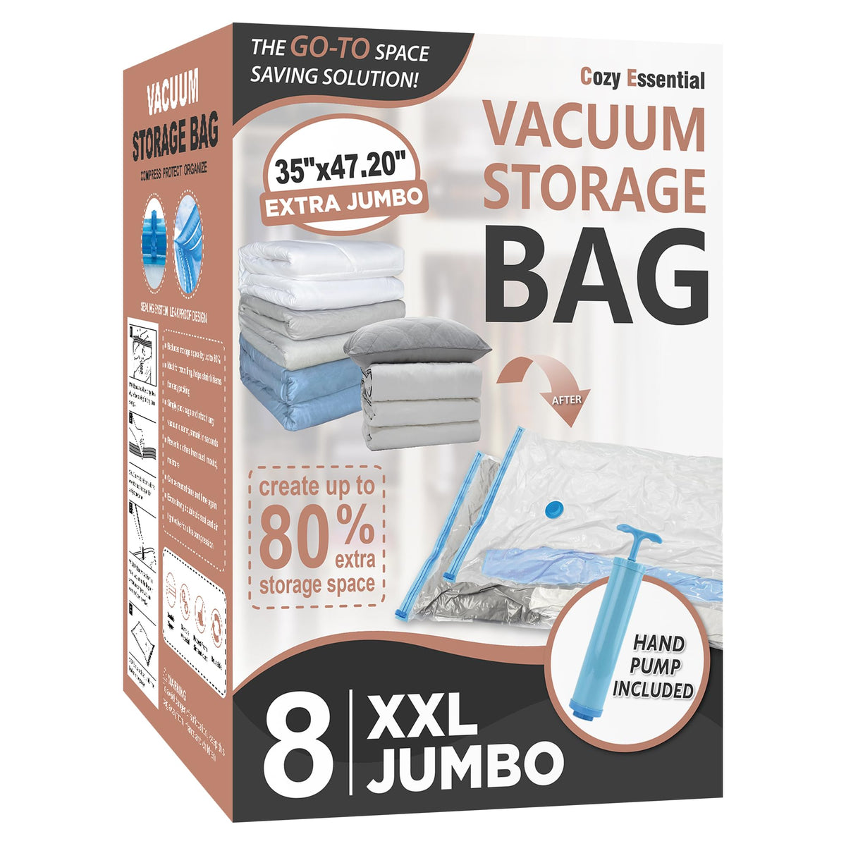 Vacuum Storage Bags with Hand Pump, Vacuum Seal Space Saver Bags,20 Combo
