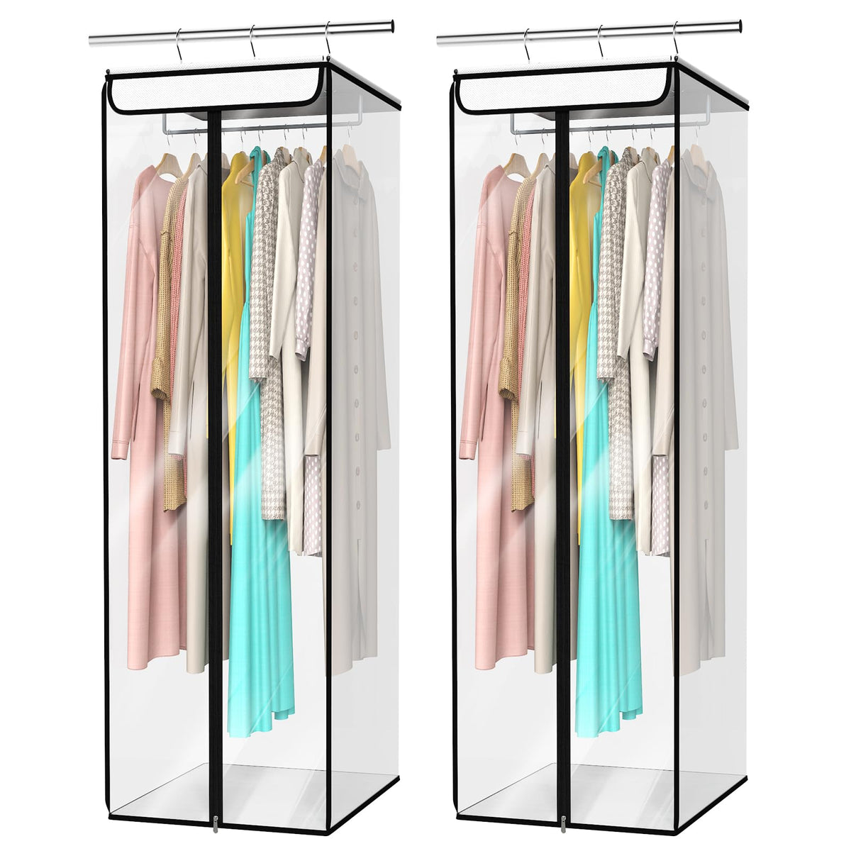 Univivi Garment Bags for Hanging Clothes, Cloth Bag 54 In, 2 PCS, Grey