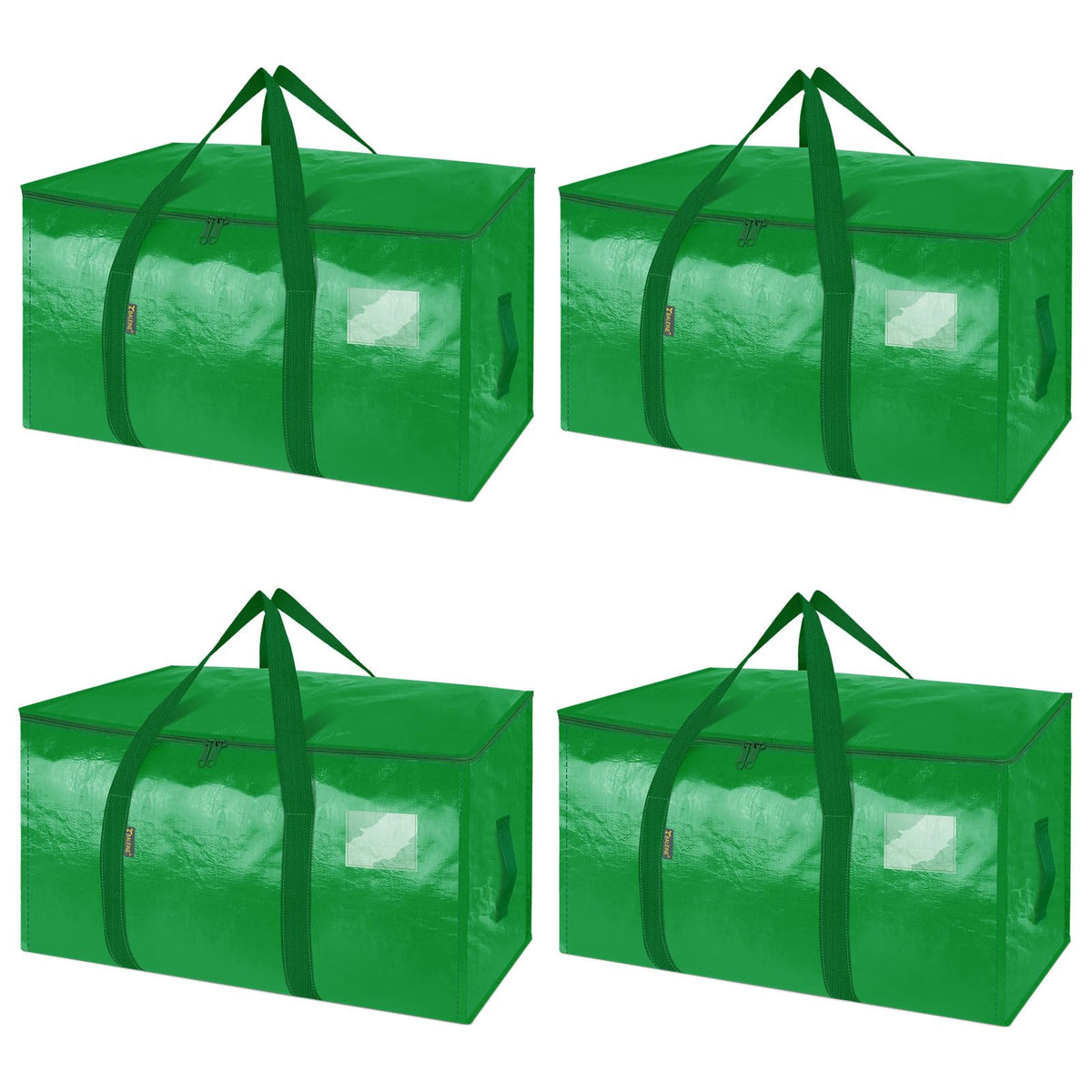 BALEINE 6-Pack Oversized Moving Bags with Reinforced Handles, Heavy-Duty Storage Tote for Clothes, Moving Supplies (Clear, 6-Pack)
