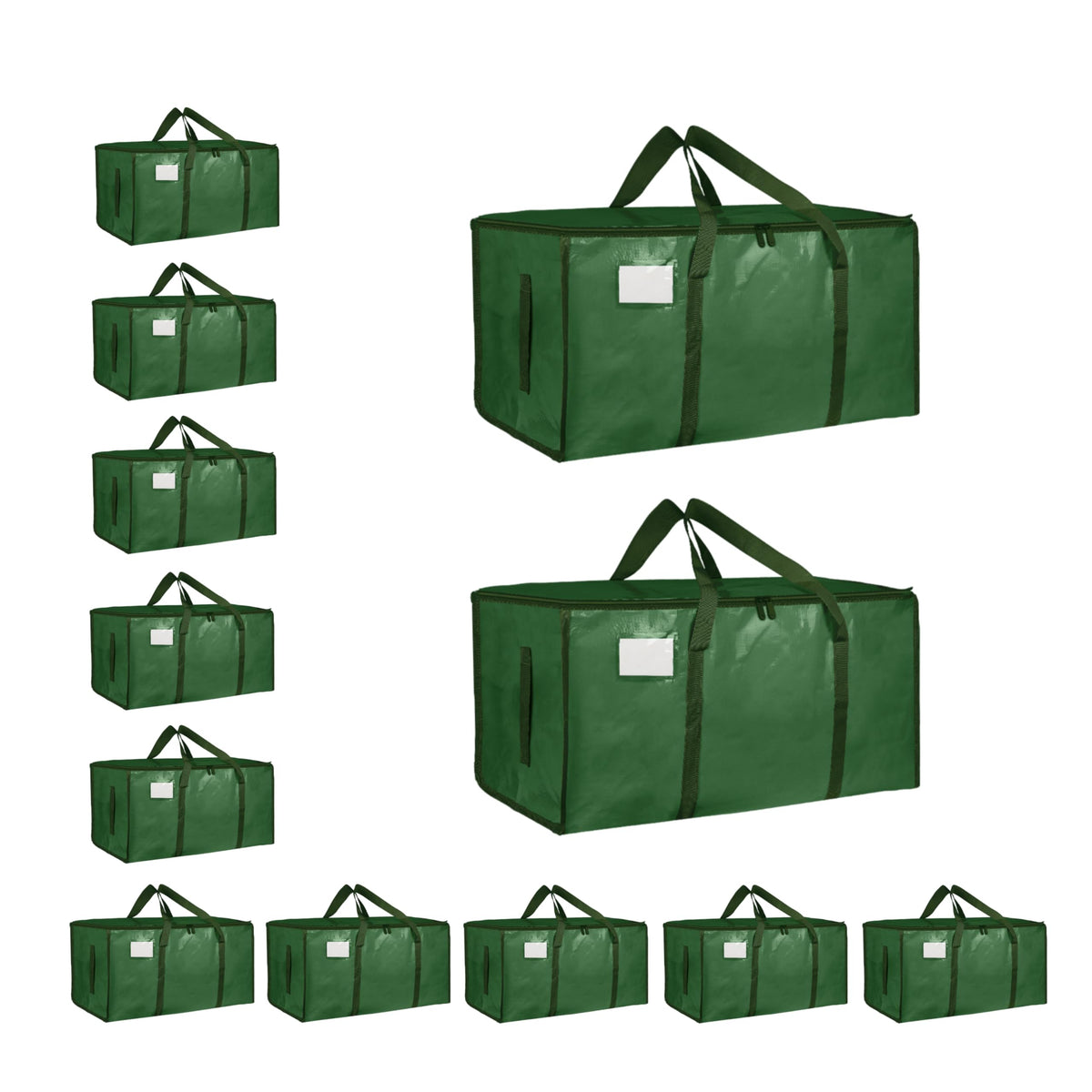 Moving Bags Extra Large 8 Pack - Heavy Duty Storage Totes with Wrap-Around Handles & Reinforced Zippers - Foldable Moving Box Alternative, Water-Resistant for Dorm, Closet & Under Bed Storage (Clear)