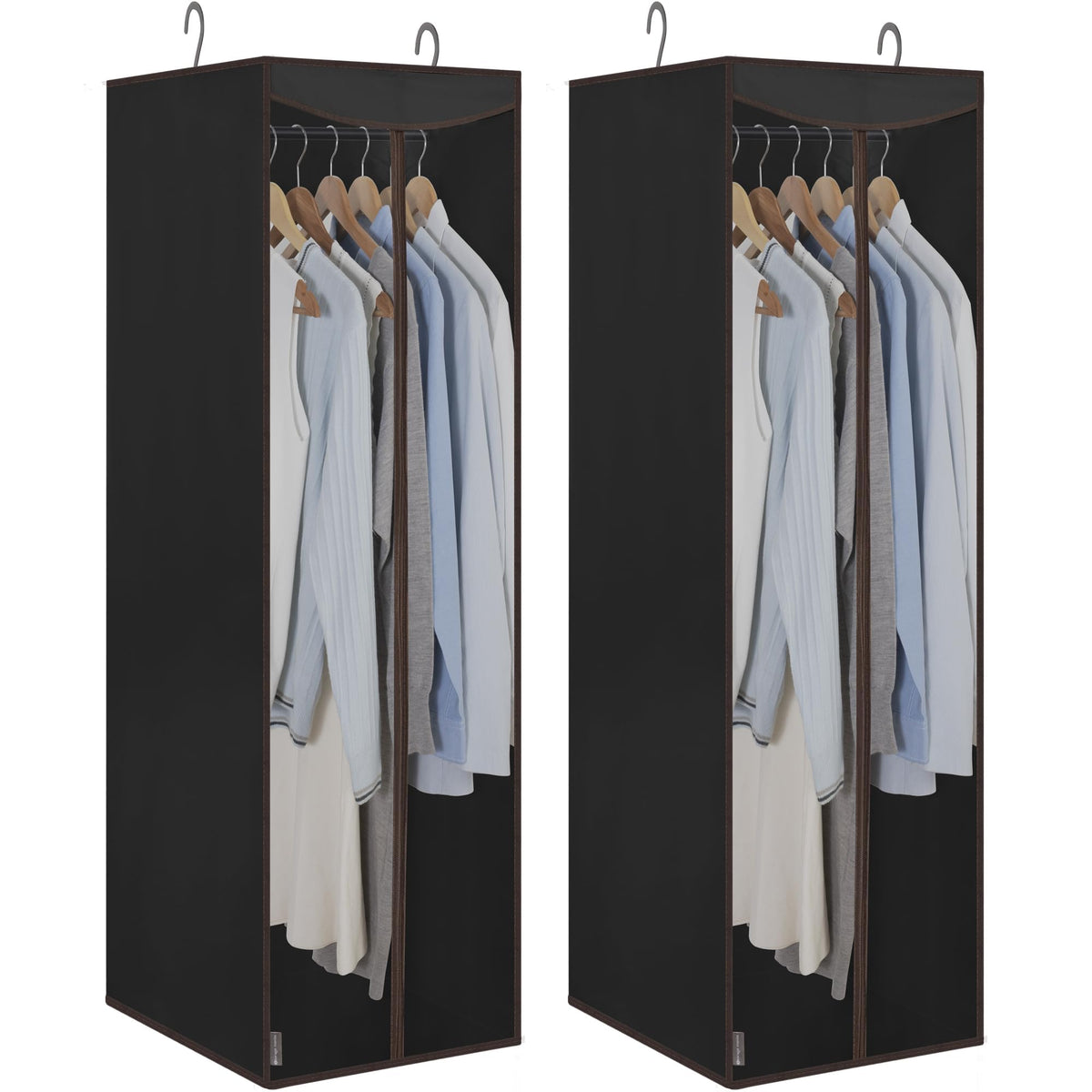 STORAGE MANIAC Garment Bags for Hanging Clothes, 57-Inch, Beige, 2-Pack