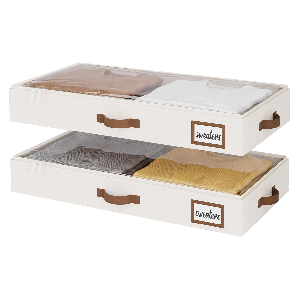 StorageWorks 10 Inch Tall Under Bed Storage Containers with Clear Lid