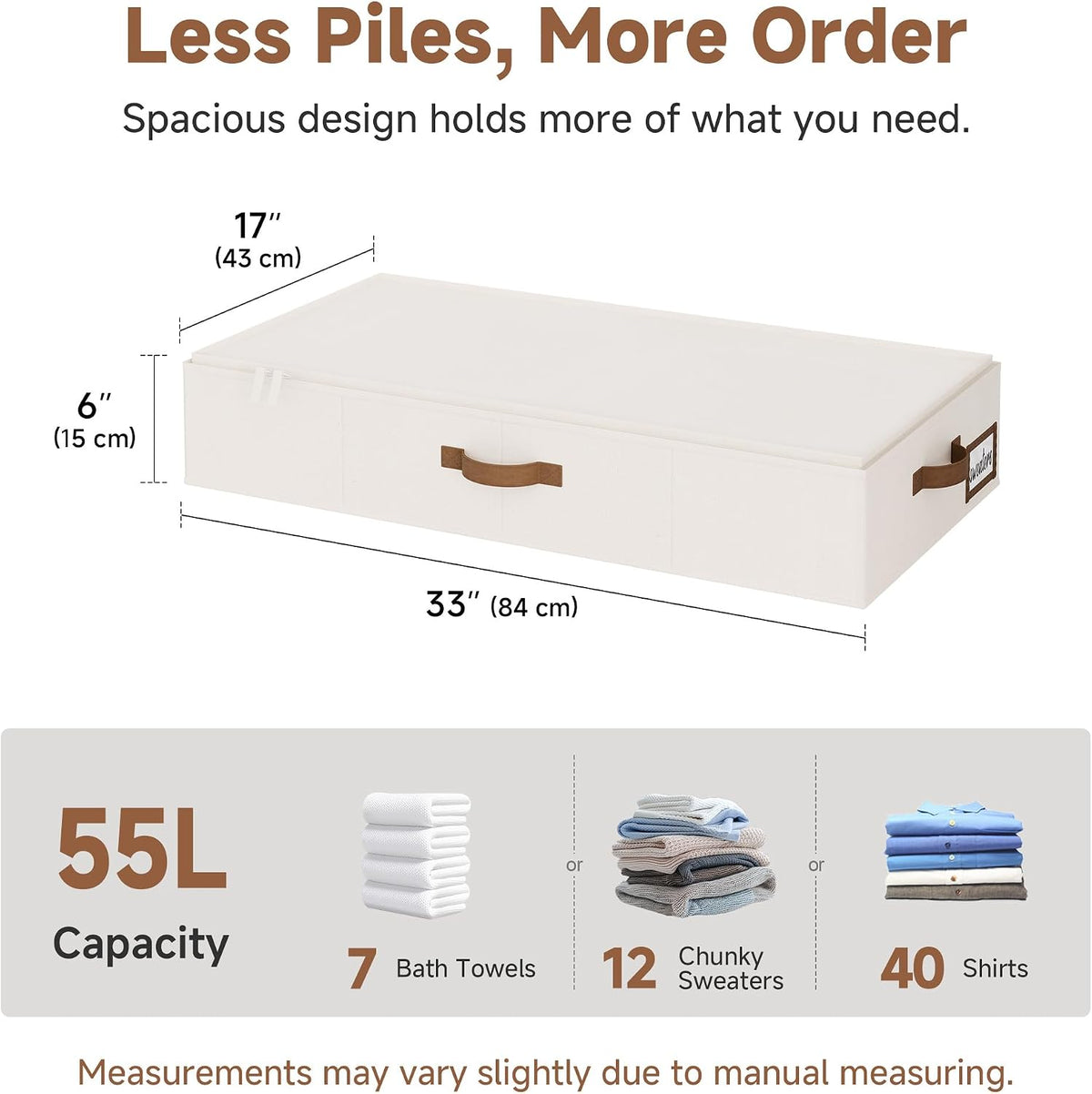 StorageWorks 6 Inch Low Profile Under Bed Clothes Storage Bins with Lids