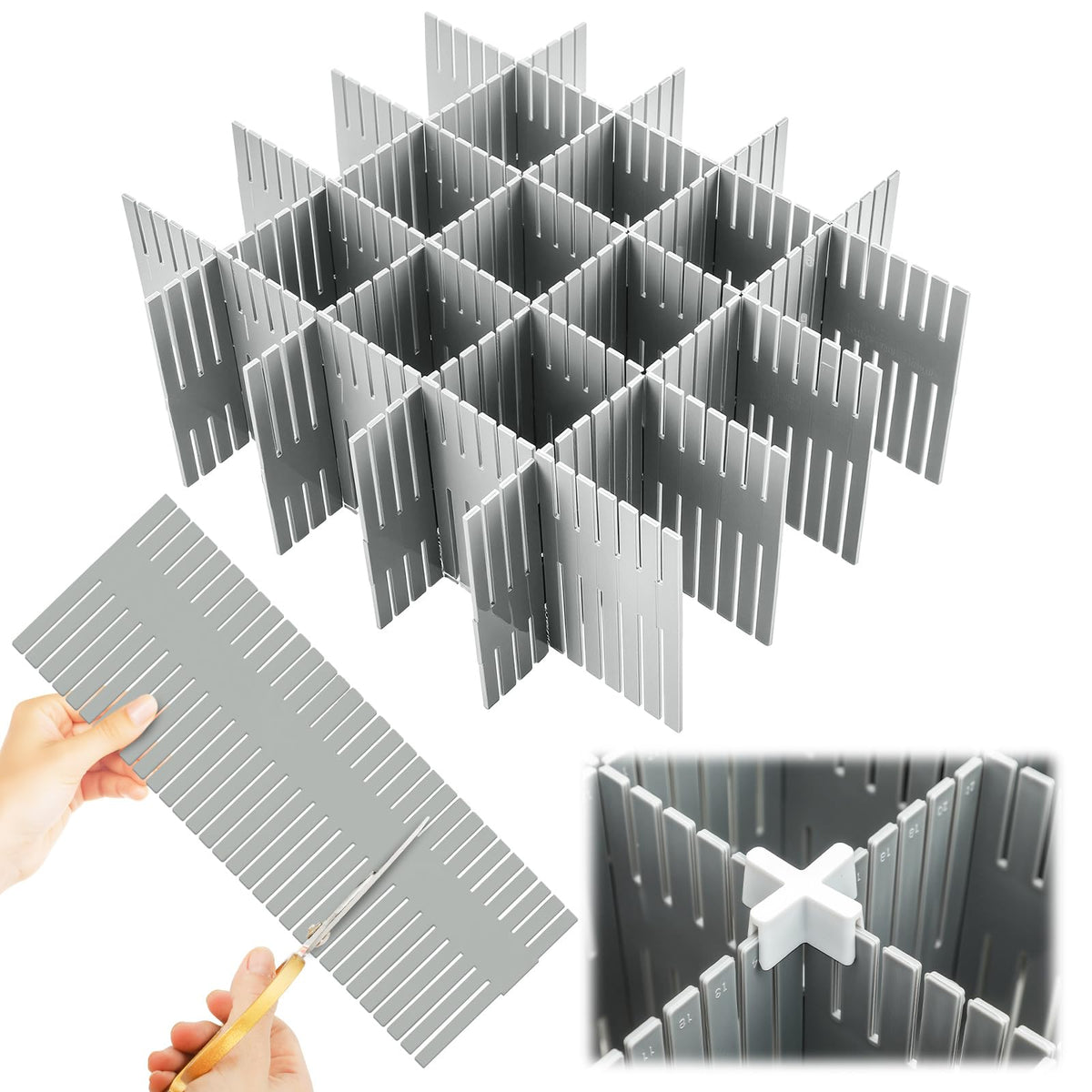 15 Pcs 5.12 Tall Drawer Divider Adjustable Drawer Organizer,White