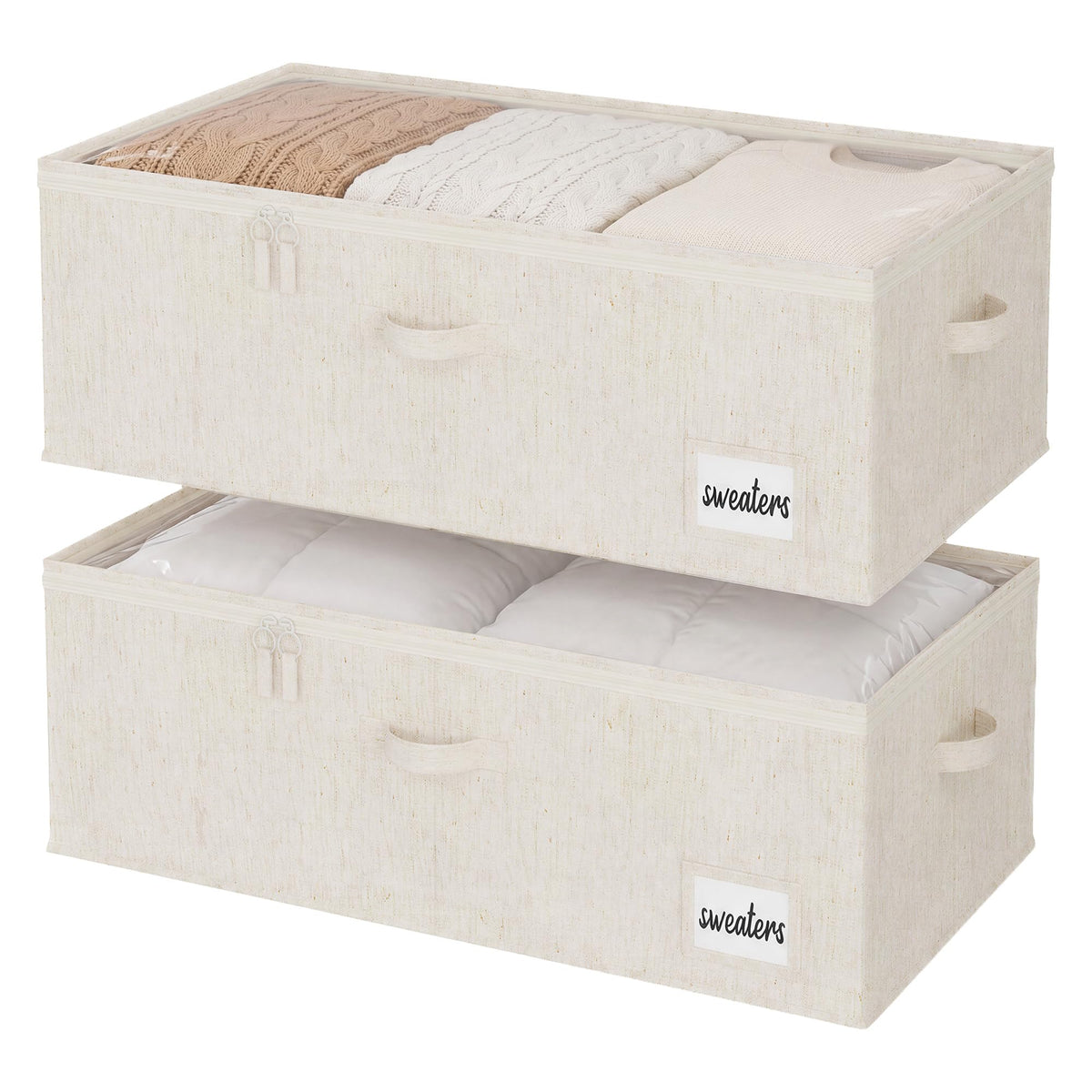 StorageWorks 10 Inch Tall Under Bed Storage Containers with Clear Lid