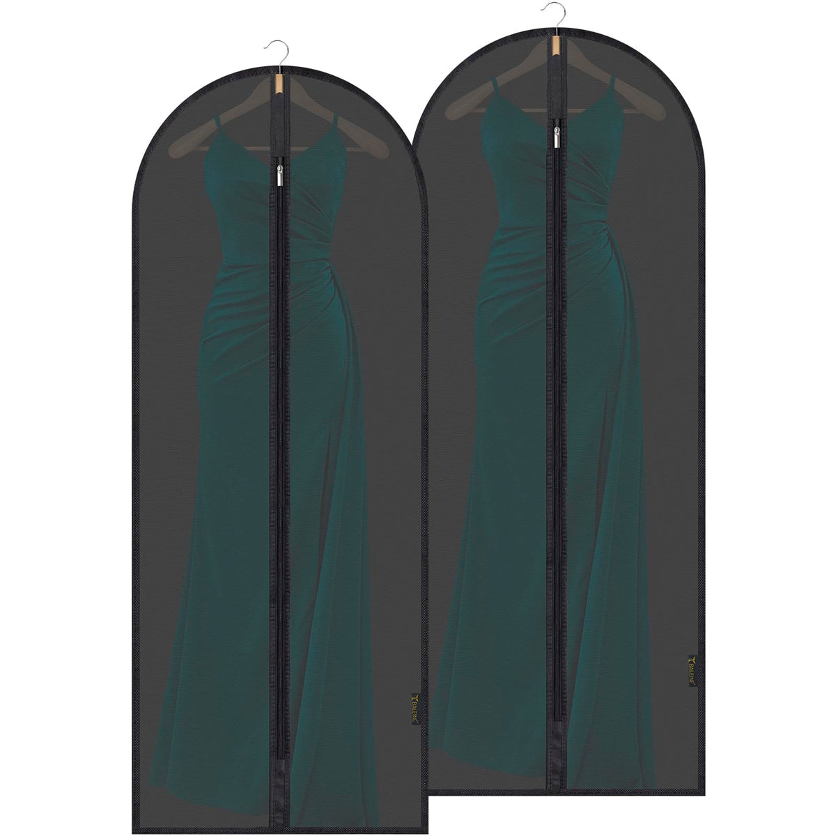 BALEINE 2PK Clear Garment Bags for Hanging Clothes, 40" Dress Suit Bag