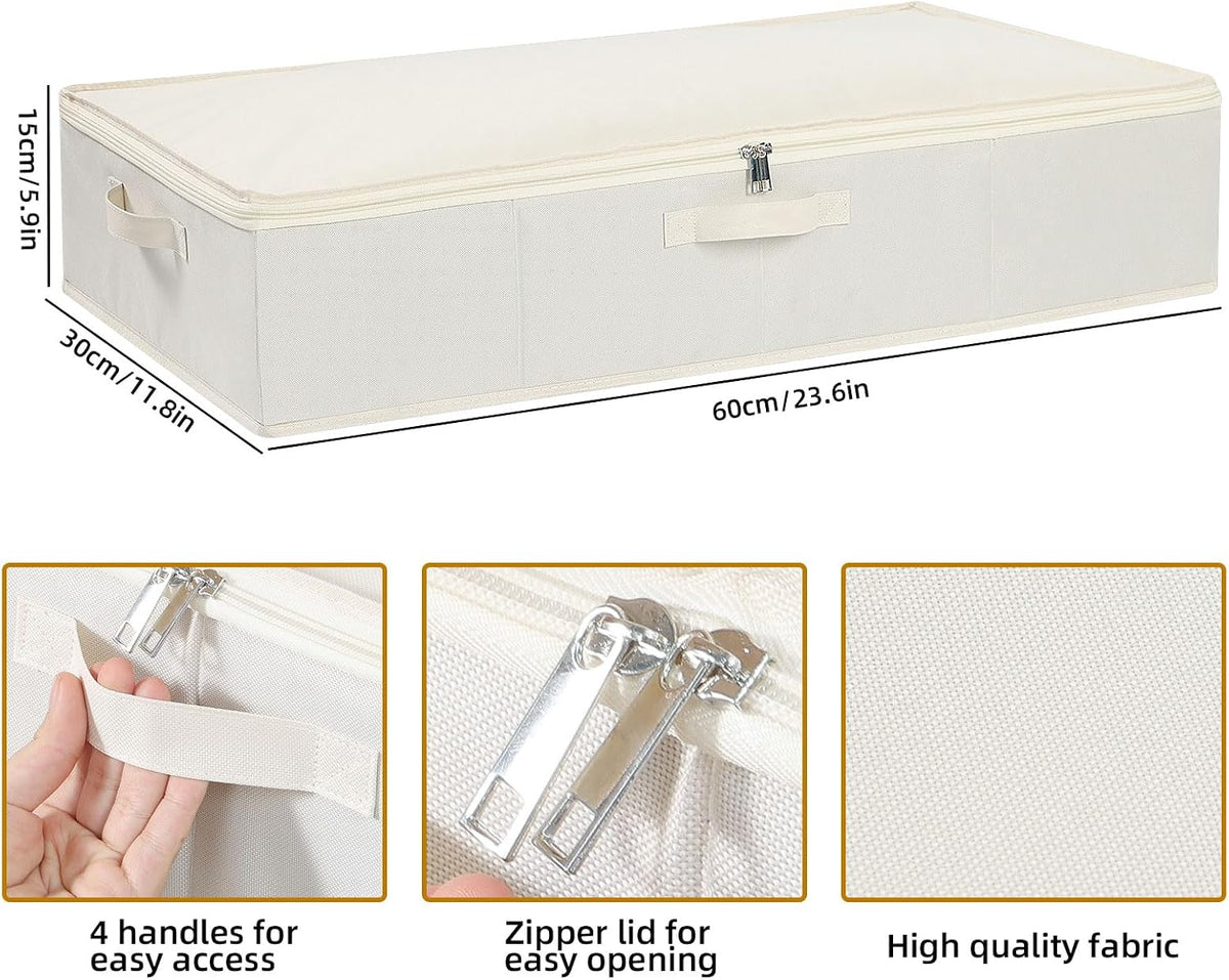 Underbed Storage Organizers,Beige,1 Pack,23.6x11.8x5.9 Inch