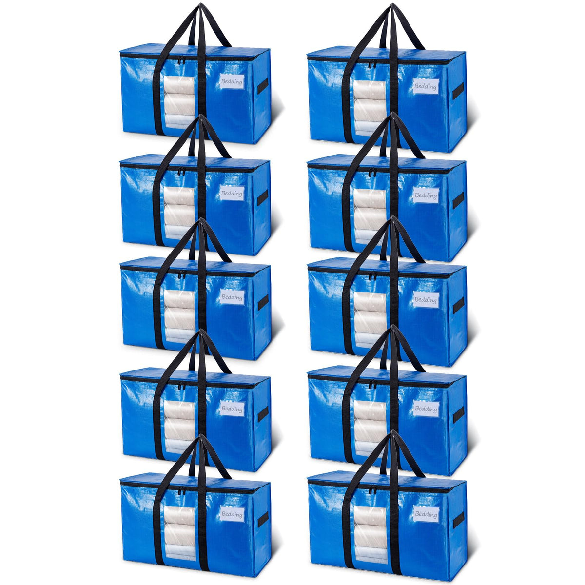 TAILI 4 Pack Blue Extra Large Moving Bags,Storage Bags with Visible Window