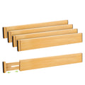 Fyvva Drawer Organizer, Spring-Loaded Expandable Bamboo Dividers 8-Pack